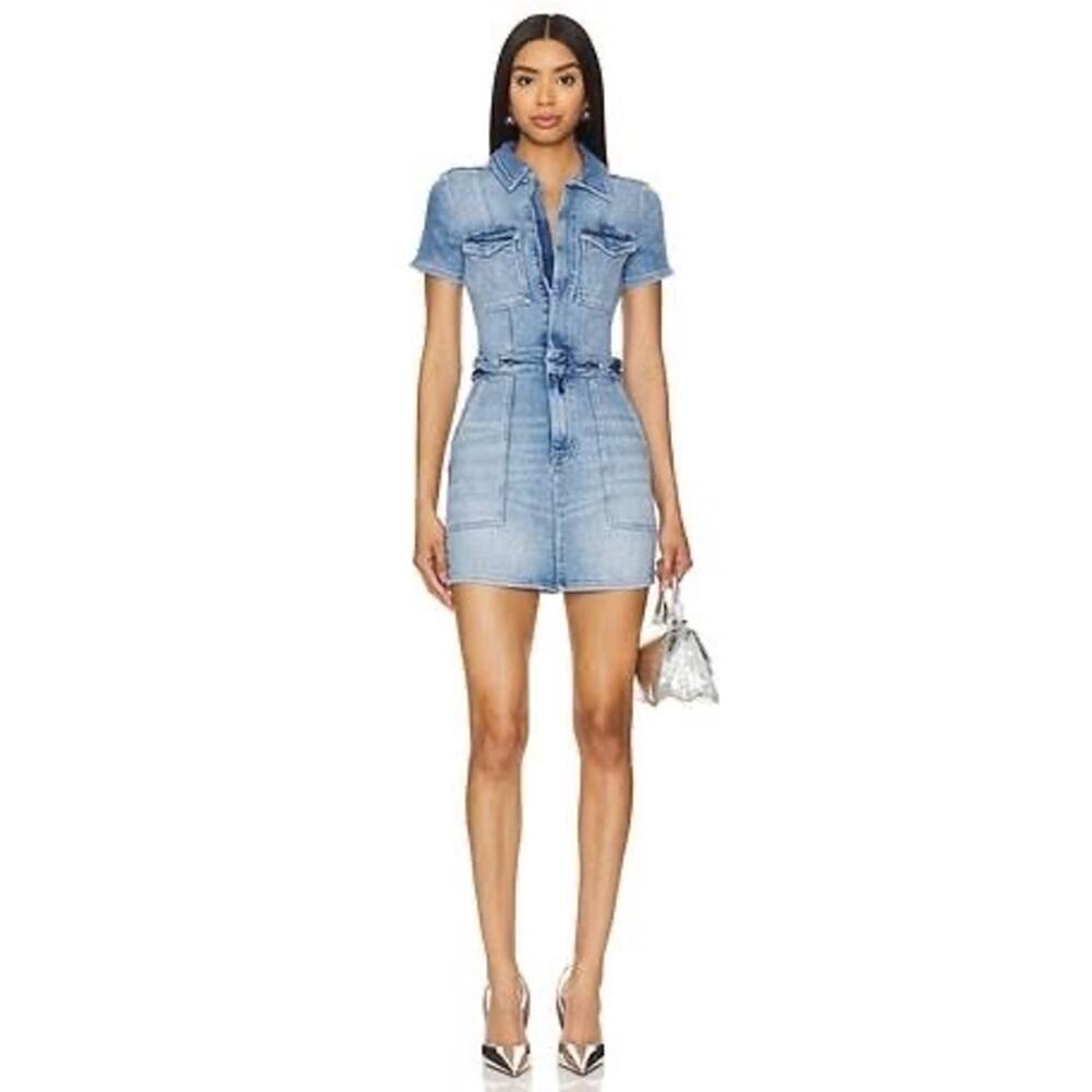 Good American Fit For Success Denim Mini Dress Size M
